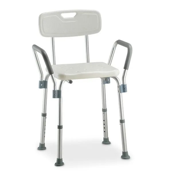 Banqueta de Higienização Dellamed D3 com encosto e Braço - 135 KG