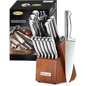 Conjunto 15 Peças Facas Aço Inox MCCOOK MC29 A-BI