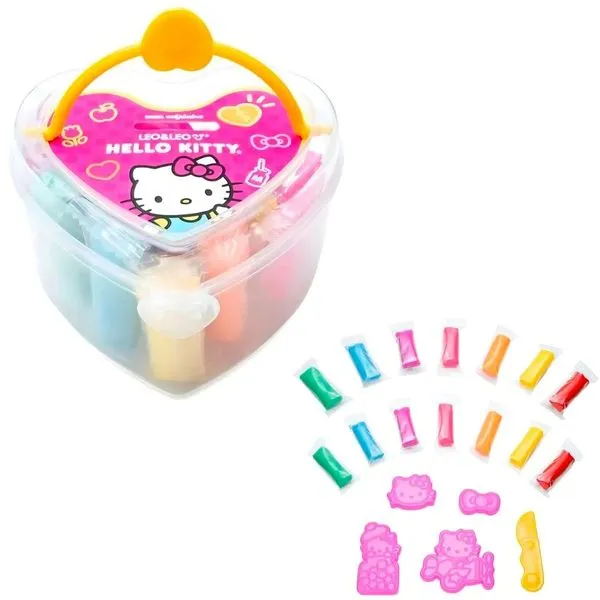 MASSINHA DE MODELAR MALETA CORAÇÃO HELLO KITTY - LEO&LEO