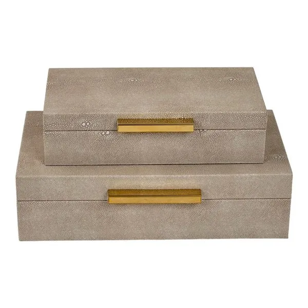 Conjunto 2 peças porta-joias 30x17.50x8cm 449-3410031 Bege