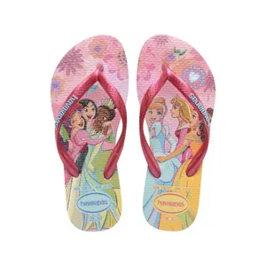 Sandália Havaianas Slim Infantil Princess Rosa Clay Princesas Numeração 29/30
