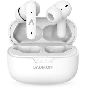 Fone de Ouvido Baumon Sound x Bluetooth e Cancelamento de Ruídos Ativo Bateria de Até 6 Horas Proteção IPX5 Branco