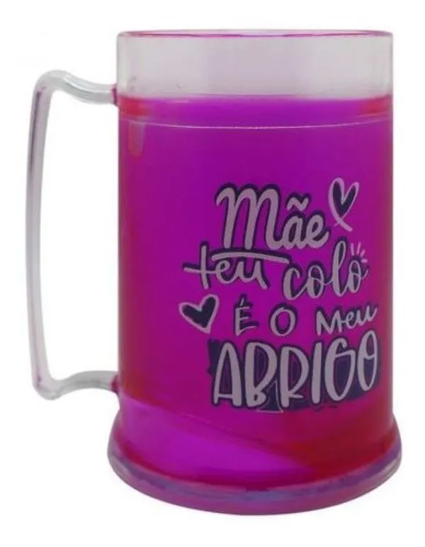 CANECA MINI GEL FRASE MÃE TEU COLO É O MEU ABRIGO PRESENTE MULHER 99767