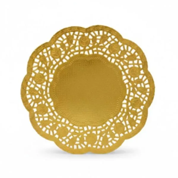 Forro Para Bandeja Redonda TM 200 Unidades 21,5cm Dourado (MP)