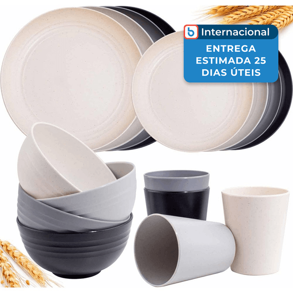 Conjunto de Louça Rubtlamp 16 Peças Plástico Cores Variadas A-MBI