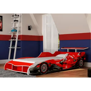 Cama Infantil Carro em MDF, Pintura UV - Gelius F1 Vermelho