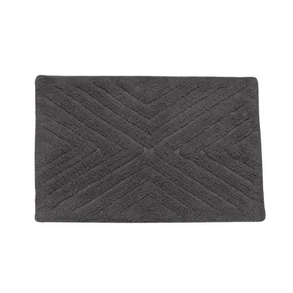 Tapete Antiderrapante Bouton Zig Algodão Cinza 40x60cm (MP)