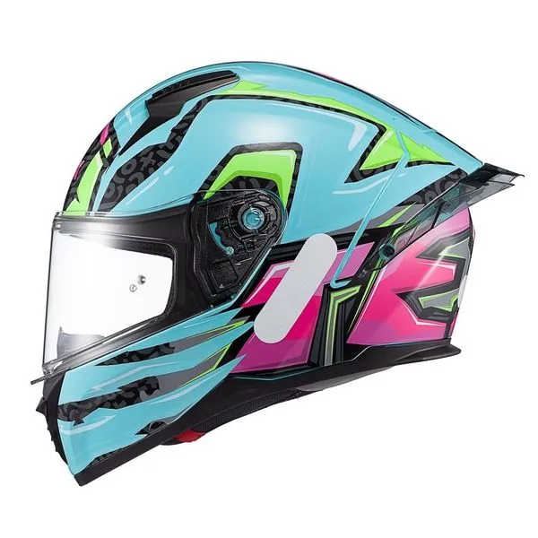Capacete Texx Raptor Arcade Azul E Rosa 58 (MP)