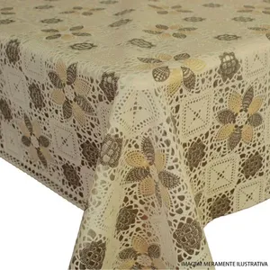 Toalha De Mesa Plast.Co Bordada Com Flores 140x220cm 0849 (MP)