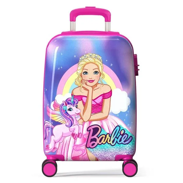 Mala De Viagem Bordo Infantil Giro 360 Barbie E Unicornio Violeta