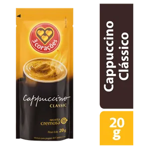 Cappuccino Solúvel 3 Corações Classic 20g