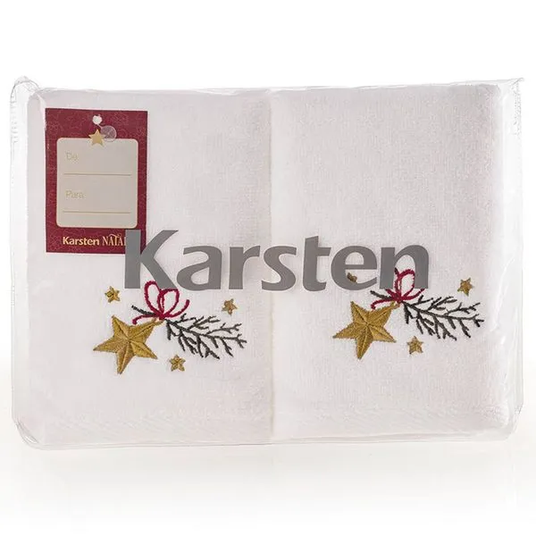 Jogo de Toalhas Lavabo Karsten Estrela Guia 2 Peças 30x50 3078126