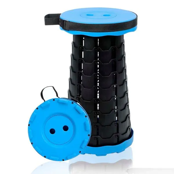 Banquinho Retrátil Telescópico Volixod Preto e Azul A-BI