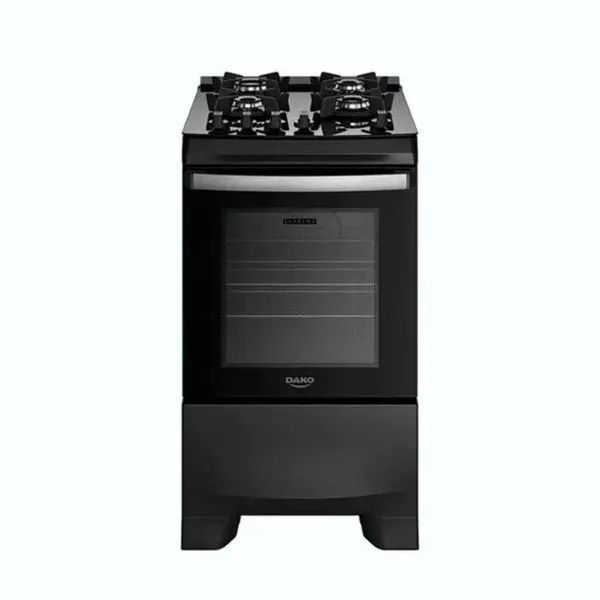 Fogão 4 Bocas Supreme Glass Acendimento Automático Dako Preto Bivolt