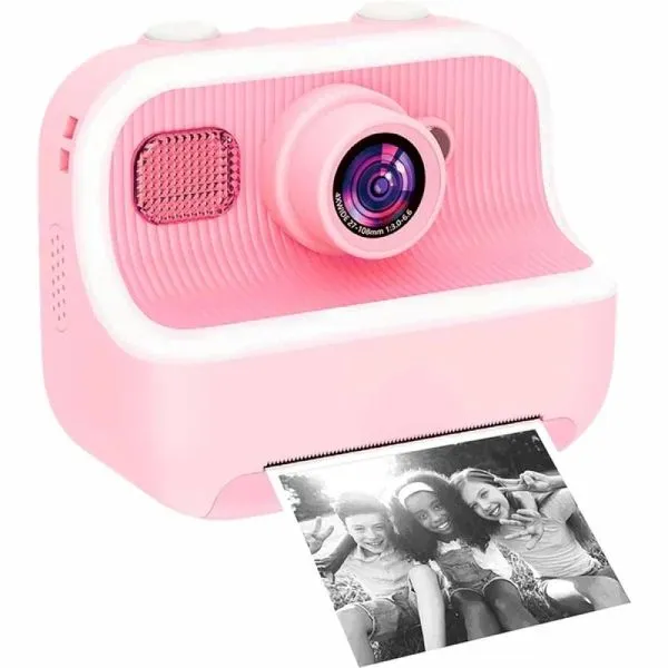 Câmera Fotográfica Infantil Instantânea Rosa Com Impressão