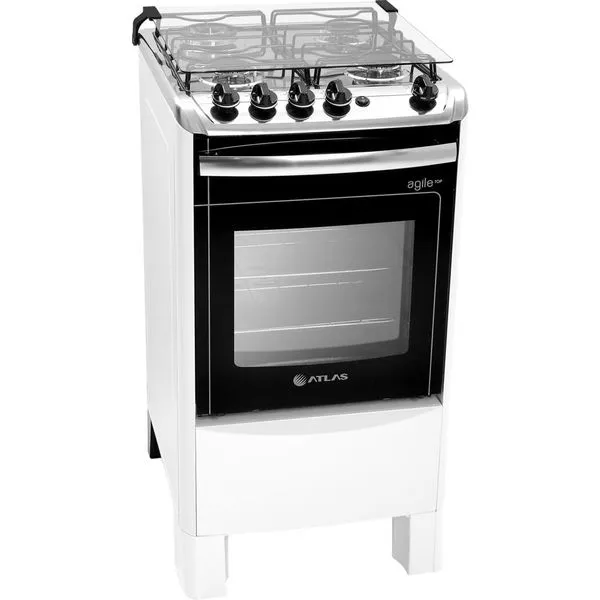 Fogão 4 Bocas de Piso Atlas Agile Top Branco Bivolt