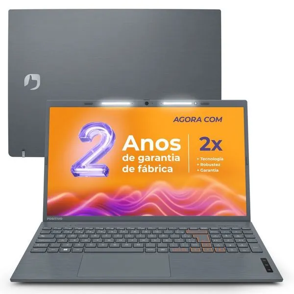 Notebook Positivo Vision C15 Celeron 128GB 4GB eMMC 15” HD Windows 11 Lumina Bar - Cinza