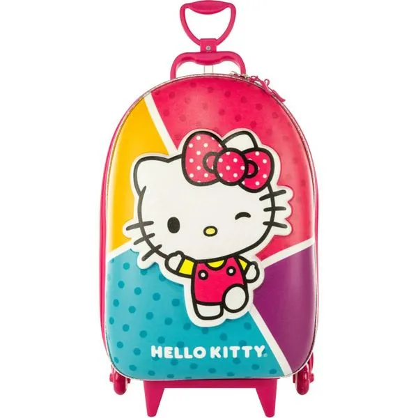 Mochila de Rodinhas 3D Maxtoy Hello Kitty Rosa Único