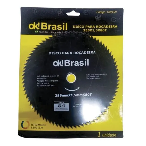 Disco Para Roçadeira OK! Brasil 255x1,5x80D (MP)