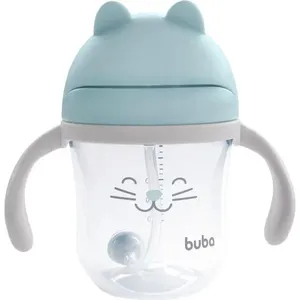 Copo Com Alça Gatinho Buba Azul Único