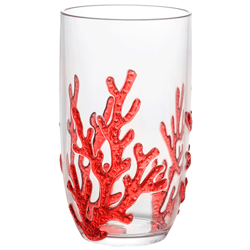 Jogo de Copos 6 Peças Altos de Acrílico Coral Wolff 650ml 28329
