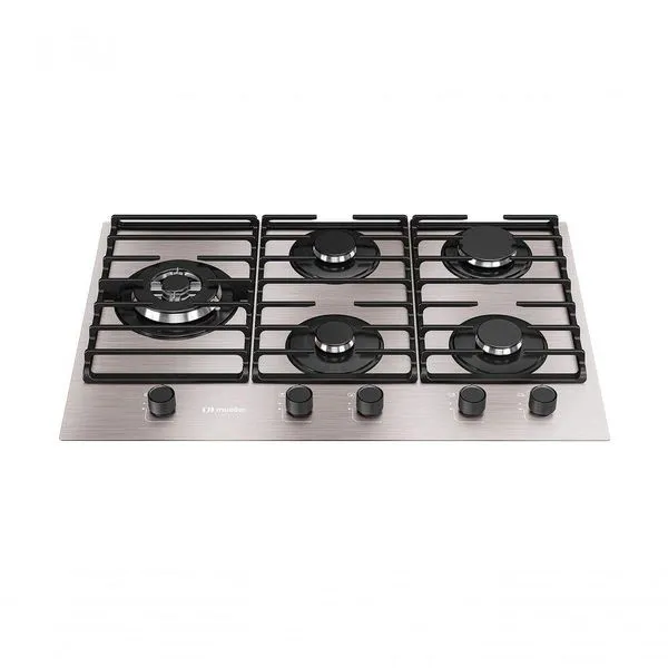 Fogão Cooktop 5 Bocas Ultra Chama MCG5BL Grade Dupla Mesa De Alumínio Mueller Bivolt
