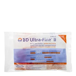 Seringa BD Ultra Fine Ii 0,5ml Agulha 8 0x0 3 C/10 Seringa para Insulina BD Ultra Fine Ii 0,5ml Agulha 8 0x0 3 C/10