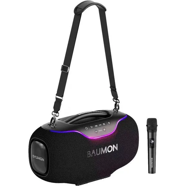 Caixa De Som Bluetooth Baumon Box Com 01 Microfone Preto