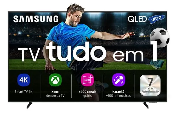 Smart TV Samsung 85” 4K QLED Ultra QN85Q7FAAGXZD Processador com AI Controle por Gestos Xbox Cloud Gaming
