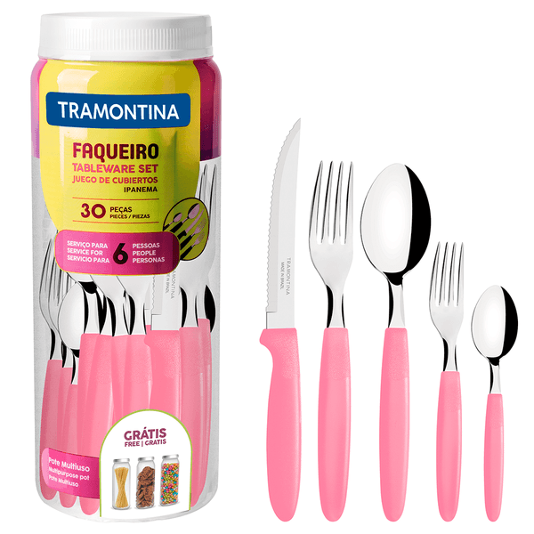 Faqueiro Tramontina Ipanema, 30 Peças, Rosa - 23398488