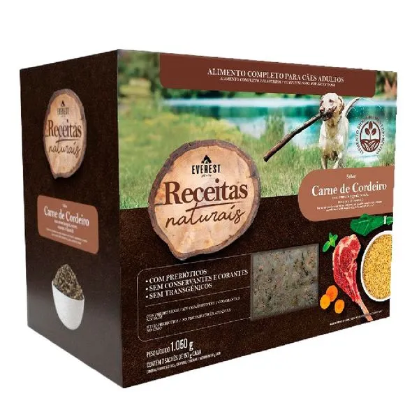 Ração Úmida Receitas Naturais Cães Adultos Cordeiro Everest 1050 g