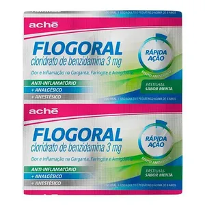Anestésico, Anti-inflamatório e Analgésico Flogoral 3mg 4 Pastilhas Menta