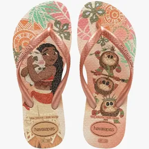 Sandália Havaianas Slim Infantil Princess Rosa Clay Moana Numeração 31/32