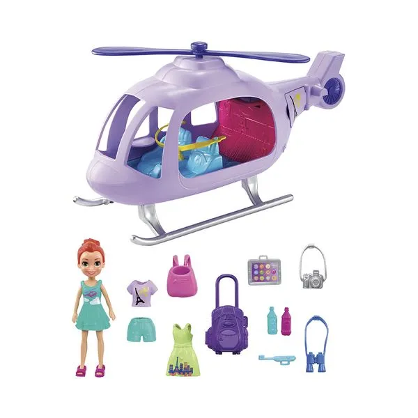Boneca Polly Passeio de Helicóptero de Férias