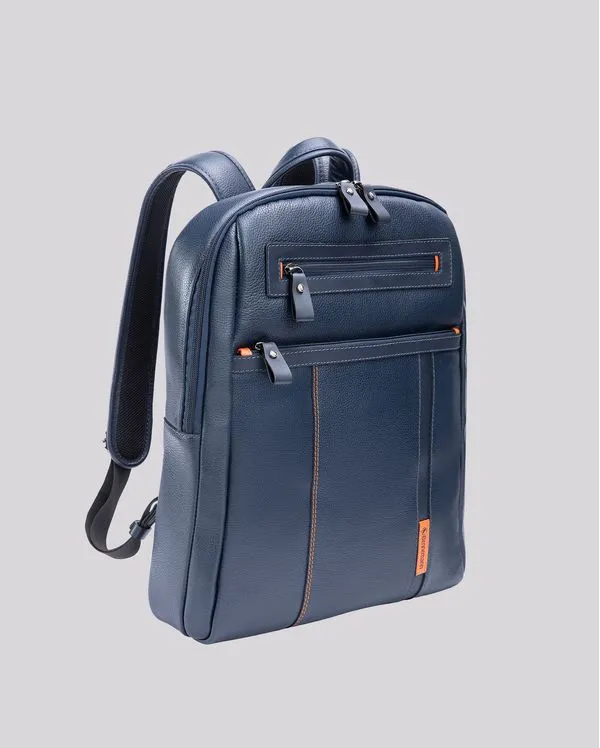 Mochila de Couro para Notebook Slim | Paris 6056A AZUL