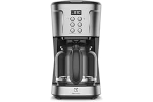 Cafeteira Elétrica Electrolux inox filtro permanente removivel capacidade 1,5L 38 xicaras função timer painel digital desliga