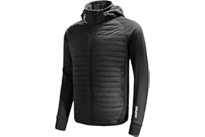 Jaqueta masculina de corrida Baleaf, leve, com abertura para os polegares, acolchoada, híbrida, térmica, isolada, para trilha