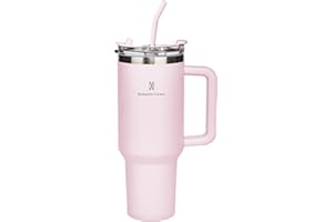 Romantic Crown Copo Térmico com Canudo Tampa e Alça 1,18L, Copos Garrafas Termico para viagem vácuo dupla camada aço inoxidáv