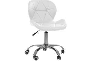 Cadeira Office Eiffel Slim Com Base Giratória E Ajustável Cor:Branco
