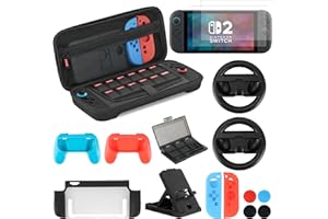 Case Nintendo Switch 2 com Volante, Para Estojo Acessórios, Capa Protetora Para Com Compartimentos Bolsa Perfeita Para Viagen