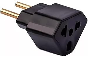 Adaptador de Tomada Universal 10A e 20A 2 Polos Padrão Brasileiro e Americano (PRETO)