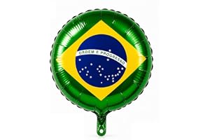 Kit 5 Balões Bandeira do Brasil 24" 60 cm Metalizado Decoração Copa do Mundo Festa Futebol