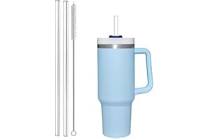 Kit 2 Canudos de substituição e 1 Escovinha de limpeza para copos e garrafas térmicas, compatível com Stanley (3 peças)