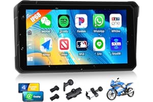 SIXWIN Motocicleta sem fio CarPlay Android Auto 15 cm, suporte TPMS Bluetooth IP68 à prova d'água para motocicleta, navegação