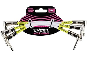 Cabo para pedal Ernie Ball P06051, ângulo/ângulo, 15,2 cm, branco
