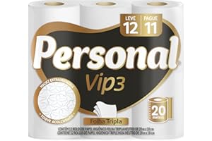 Personal Papel Higiênico Vip Folha Tripla Com 12 Rolos De 20M