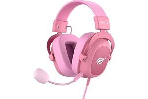 Havit Headphone Fone de Ouvido H2002d Pink, Gamer, com Microfone, Falante 53mm, Plug 3, 5mm: compatível com XBOX ONE e PS4, H