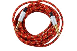 Cabo De Guitarra Mono Nylon P10 Para P10 Dourado 6.5mm 5 Metros Vermelho 8 1 067