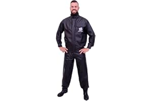 STAR CAPAS - Conjunto Roupa De Chuva Frio Pvc Preto Impermeável Motoqueiro Motoboy Unissex 02 Bolsos