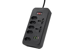 Filtro de Linha, Extensão Tomada, Régua Tomada, Régua de Energia, 5 Tomadas, 2 Interfaces USB, 1 Porta USB Tipo-C, 2 Tomada U